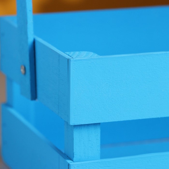 Кашпо деревянное 24.5&times;13.5&times;9 см "Двушка Лайт", двухреечное, голубой Дарим Красиво