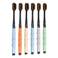 Набор стеклянных зубных щеток, 10000 щетинок, 6 штук, жесткость мягкая