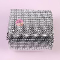 Лента с имитацией страз, 12 см, 9 ± 1 м, цвет серебряный Лента с имитацией страз, 12 см, 9 ± 1 м, цвет серебряный