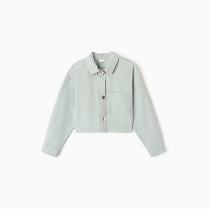 Рубашка для девочки MINAKU: Jeans collection, цвет серо-голубой, рост 116 см