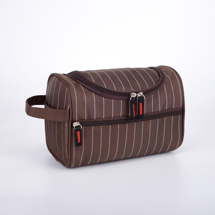 Косметичка на молнии, наружный карман, цвет коричневый Косметичка на молнии, наружный карман, цвет коричневый