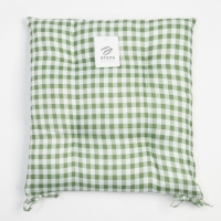 Сидушка на стул Этель "Клетка" 40х40 см, цв. зелёный, 100% полиэстер