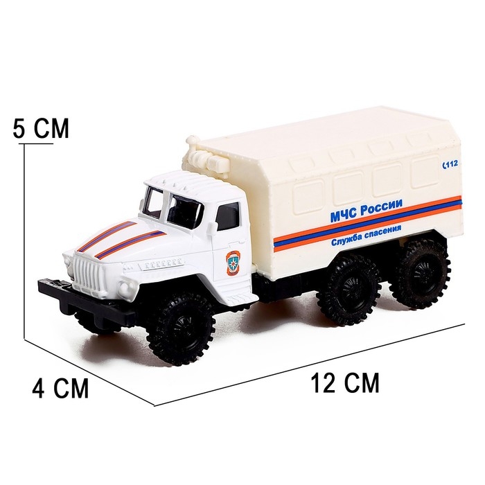 Грузовик металлический &laquo;УРАЛ &laquo;МЧС&raquo;, инерция, масштаб 1:43