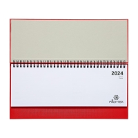 Планинг датированный 2024 года, 294 х 142 мм, 64 листа, на гребне, Attomex.Lancaster, твёрдая обложка балакрон, блок 70 г/м2, красный