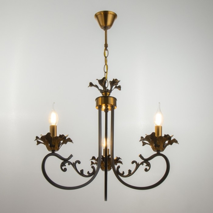 Люстра "Мэдфи" 3хЕ14 40Вт черно-золотой 55х70х55 см BayerLux