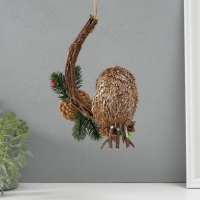 Сувенир подвеска "Совёнок с шишкой" 8,5х13х19 см