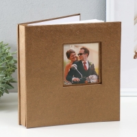 Фотоальбом на 200 фото 10х15 см "Жжённый сахар" кожзам 4х22х22,7 см