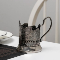 Подстаканник &laquo;Космос&raquo;, d=72мм, никелированный, с чернением