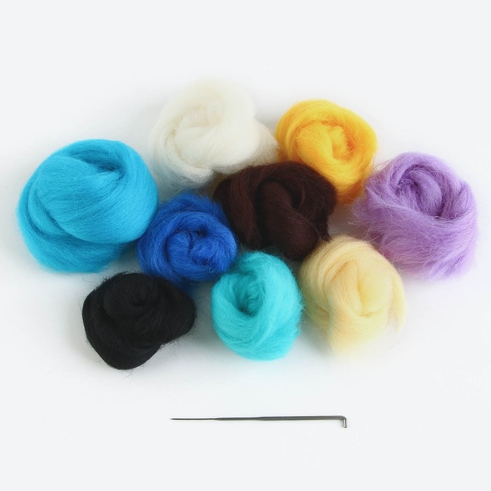 Валяние из шерсти. Картина Ван Гог &laquo;&lrm;Звёздная ночь&raquo;&lrm;, А4, набор для творчества