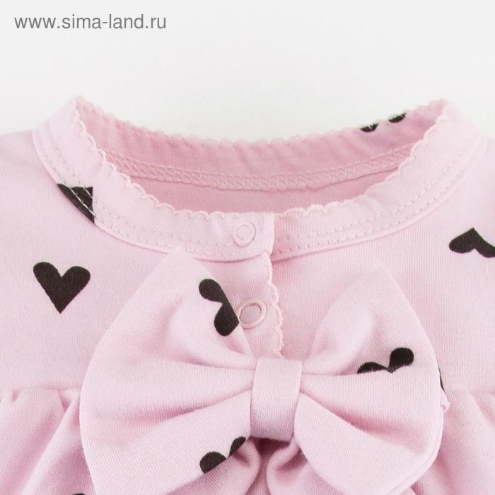 Платье-боди Крошка Я "Сердечки", розовый, рост 68-74 см