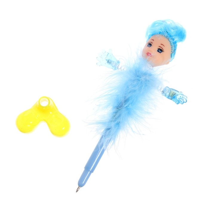 Ручка-прикол Calligrata Ручка-прикол Calligrata "Пух-куколка", шариковая, на подставке, МИКС