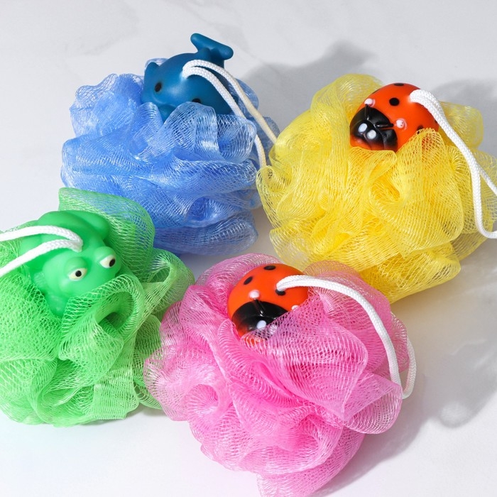 Мочалка для тела детская Доляна &laquo;Зверушки&raquo;, цвет МИКС