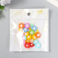 Набор пуговиц декоративных пластик "Цветочки яркие" (набор 22 шт) 1,5х1,5 см