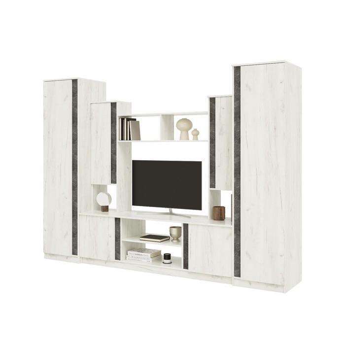 Гостиная Атлантида-5, 2800х510х2016, Крафт белый/Бетон темный