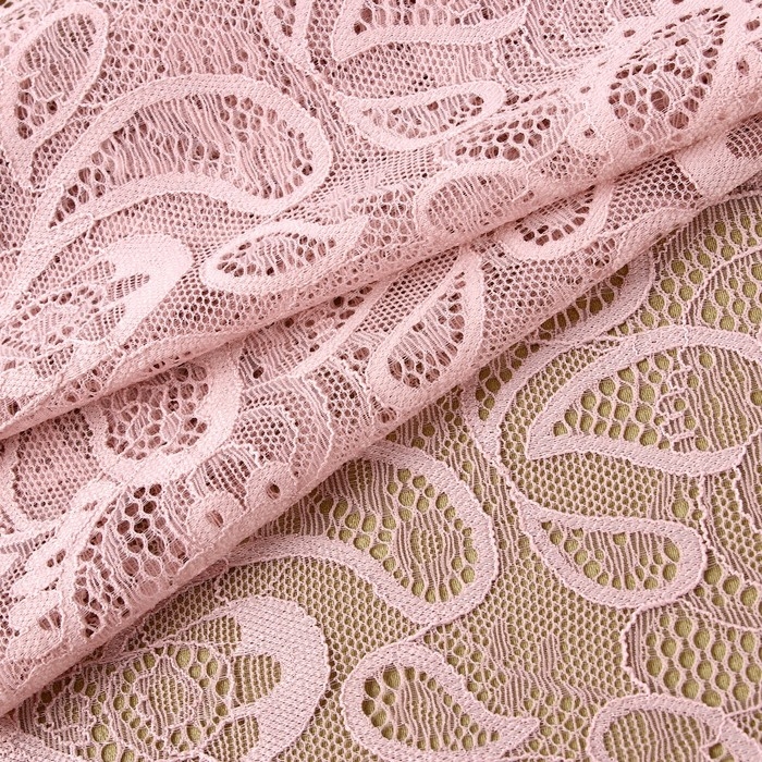 Кружевная эластичная ткань, 230 мм &times; 2,7 &plusmn; 0,5 м, цвет пудровый