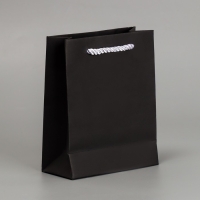 Пакет подарочный, упаковка, &laquo;С Днём рождения!&raquo;, чёрный крафт, 12 х 15 х 5,5 см