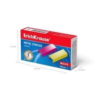 Скобы для степлера ErichKrause №24/6, цветные, 1000 штук Скобы для степлера ErichKrause №24/6, цветные, 1000 штук