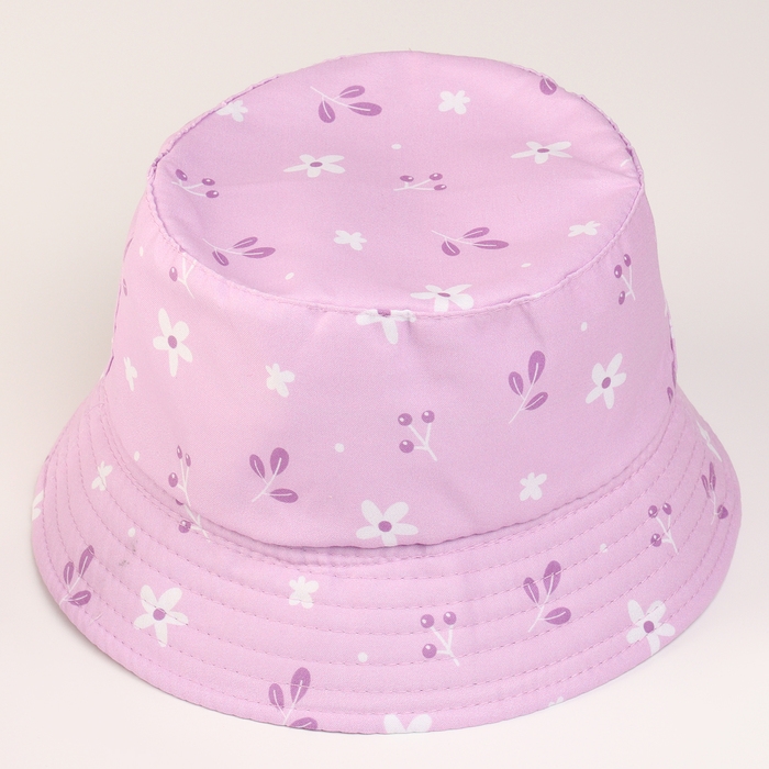 Панама детская для девочки &laquo;Полянка&raquo;, цвет сиреневый, р-р 48-50