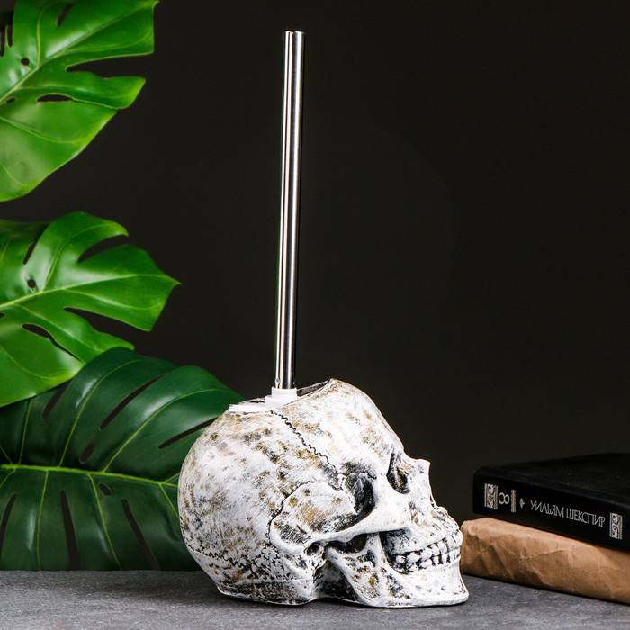 Подставка под ёрш Подставка под ёрш "Череп" 16х15х22см (ершик н/сталь)