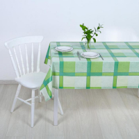 Клеёнка столовая на нетканой основе &laquo;Клетка зелёная&raquo;, ширина 125 см, рулон 25 м