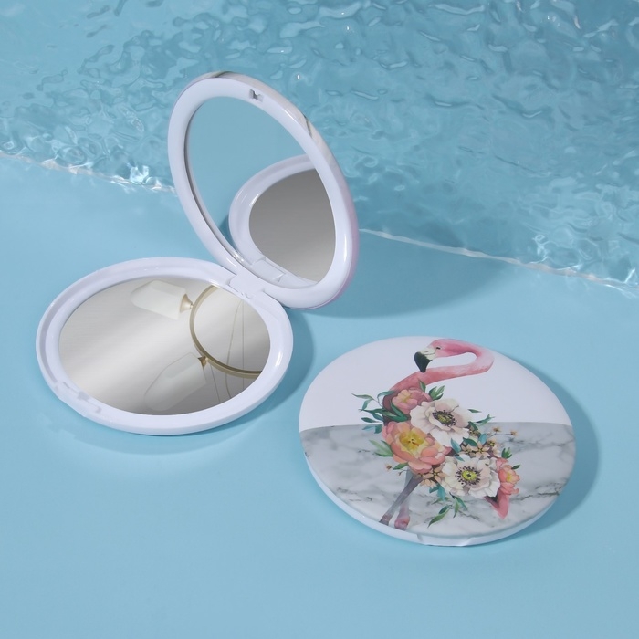 Зеркало складное &laquo;Wonderful Life&raquo;, d = 7,5 см, с увеличением, рисунок МИКС