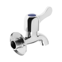 Кран водоразборный ZEIN Z2180, 1/2", с плоской ручкой, цинк, кран-букса, хром