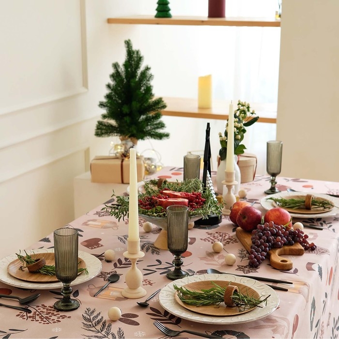 Скатерть Этель &laquo;Новогодние украшения&raquo;, 149х250 см, 100% хл, саржа 190 г/м2