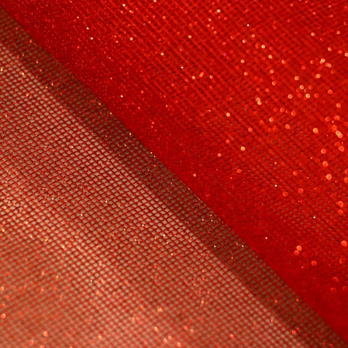 Упаковка для цветов Упаковка для цветов "Клетка с глиттером" красная, 48 см х 4,5 м