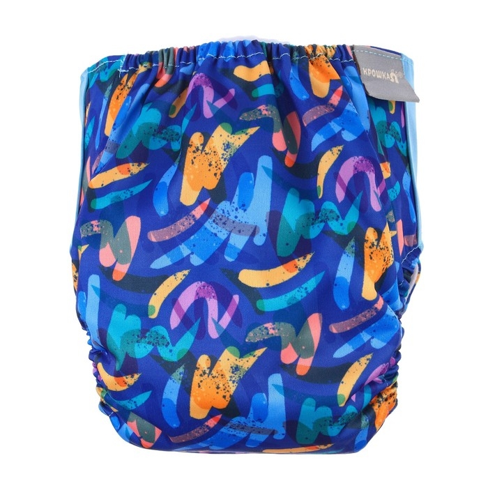 Многоразовый подгузник &laquo;Абстракция&raquo;, 3-15 кг, цвет синий, Крошка Я