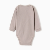 Боди детское с длинным рукавом, цвет серый, рост 68