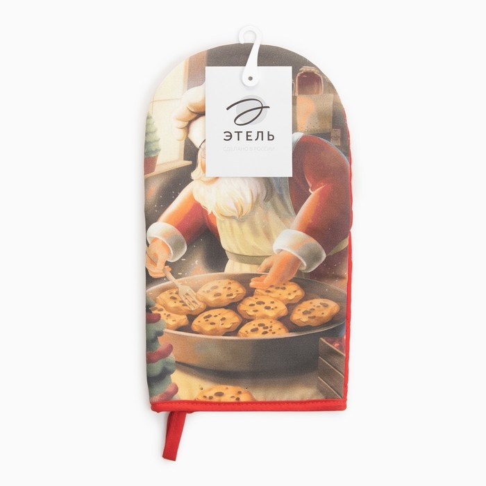 Новый год.Варежка-прихватка Этель Сookies 15х28см,саржа, 100% хл, ватин 250г/м2