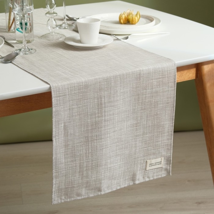 Дорожка Доляна "Душевная кухня" 40х146 см, 50% хлопок, 50% п/э, рогожка 158 г/м2