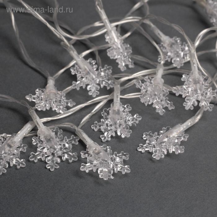 Гирлянда «Нить» 3 м с насадками «Снежинки малые», IP20, прозрачная нить, 20 LED, свечение мульти (RG/RB), мигание, USB Гирлянда «Нить» 3 м с насадками «Снежинки малые», IP20, прозрачная нить, 20 LED, свечение мульти (RG/RB), мигание, USB