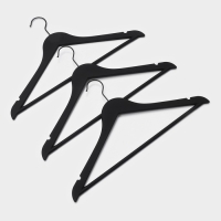 Плечики - вешалка для одежды LaDо́m Soft-touch, 44&times;3&times;23,5 см, 3 шт, с перекладиной, широкие плечики