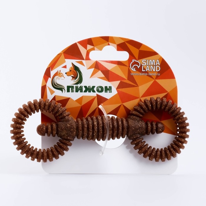 Игрушка для собак Игрушка для собак "Мотор", TPR+Бамбук, массажная, 16 х 5,8 см