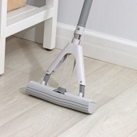 Швабра для мытья пола PVA Raccoon, со складным отжимом, насадка 28&times;6 см, стальная ручка с 3 секциями 130 см