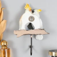 Крючок декоративный полистоун лак "Два какаду" 14,5х5,5х22см