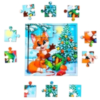 Деревянный пазл &laquo;Новый год! Лисёнок с подарками&raquo;
