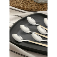 Ложки чайные из нержавеющей стали Доляна «Перту Золото», длина 15 см, 6 шт, цвет серебряный Ложки чайные из нержавеющей стали Доляна «Перту Золото», длина 15 см, 6 шт, цвет серебряный