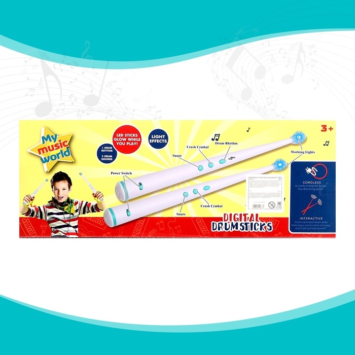 Электронные барабанные палочки &laquo;Рокстар&raquo;, звуковые, световые эффекты