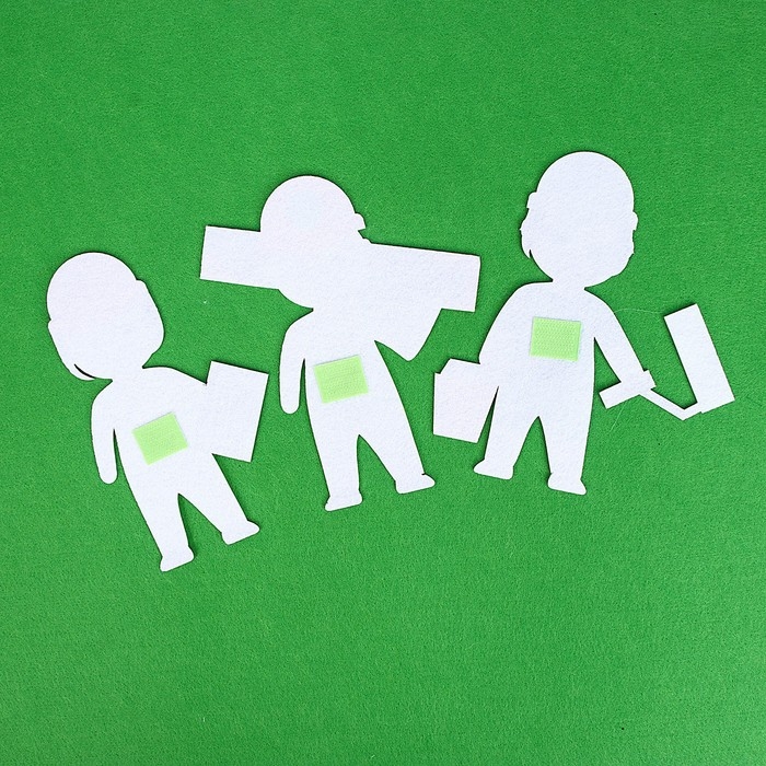 Бизиборд на стену из фетра &laquo;Профессии&raquo; 25 деталей на липучке, размер поля &mdash; 105 &times; 75 см