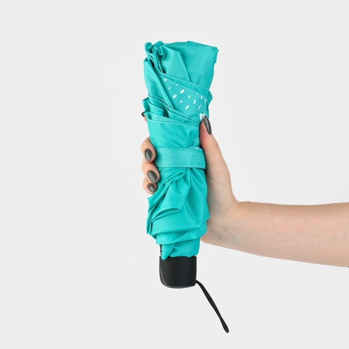 Зонт женский механический &laquo;Цветы&raquo;, 8 спиц, d=95, цвет бирюзовый