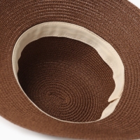 Шляпа женская с цепочкой MINAKU цвет коричневый, размер 56-58 Шляпа женская с цепочкой MINAKU цвет коричневый, размер 56-58