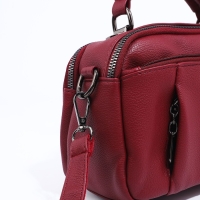 Сумка женская на молнии, цвет бордовый