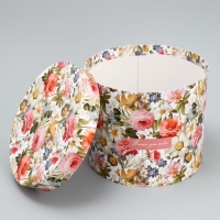 Набор шляпных коробок 5 в 1, упаковка подарочная, &laquo;Цветы&raquo;, 13 х 14 ‒ 19.5 х 22 см