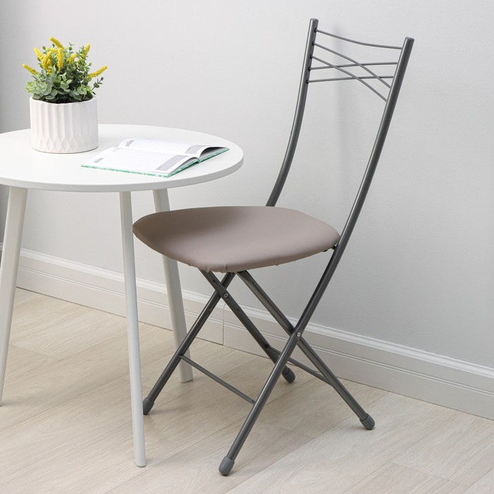 Стул складной &laquo;Ника 1&raquo;, цвет сиденья серый, каркас микс