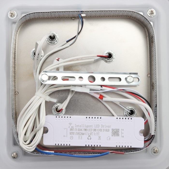 Люстра светодиодная Квадро 90Вт LED RGB 2700-4200К хром 78х48х15см