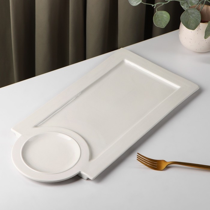 Блюдо керамическое с соусником &laquo;Классика&raquo;, 42,5&times;20,5 см