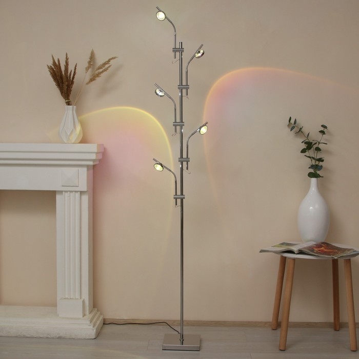 Торшер "Зигзаг" 15Вт 5хLED 4000К хром 40х40х180 см