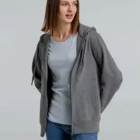 Толстовка на молнии с капюшоном унисекс King, темно-серый меланж, размер S